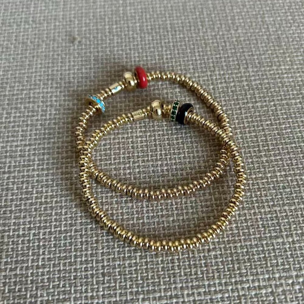 *Set* Roxane Assoulin The Slider Bracelet Duo Black/Orange - Picture 5 of 5